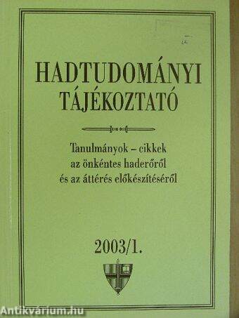 Hadtudományi tájékoztató 2003/1.