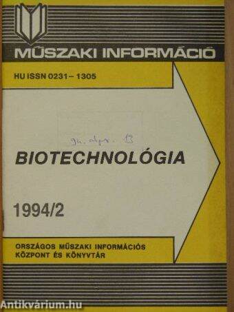 Biotechnológia 1994. (nem teljes évfolyam)