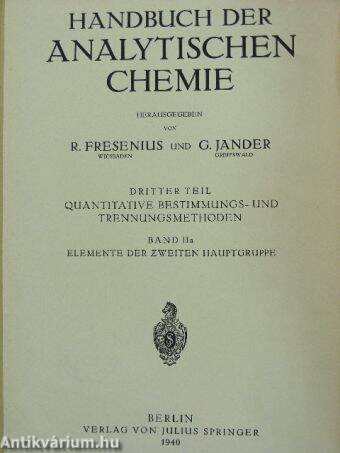 Handbuch der Analytischen Chemie IIa (töredék)