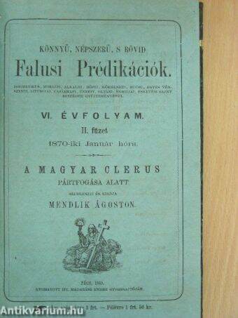 Könnyű, népszerű, s rövid Falusi Prédikációk 1870. (nem teljes évfolyam)