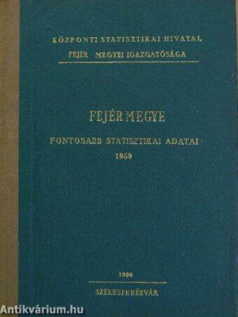 Fejér megye fontosabb statisztikai adatai 1959