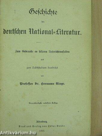 Geschichte der deutschen National-Literatur (gótbetűs)