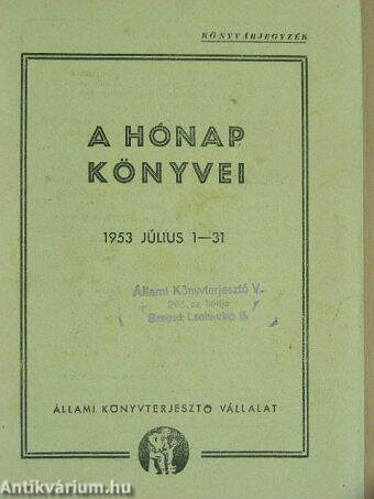A hónap könyvei 1953. július 1-31