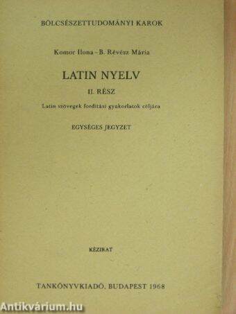 Latin nyelv II.