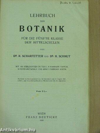 Lehrbuch der Botanik für die fünfte Klasse der Mittelschulen