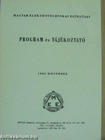 Program és tájékoztató 1990. november