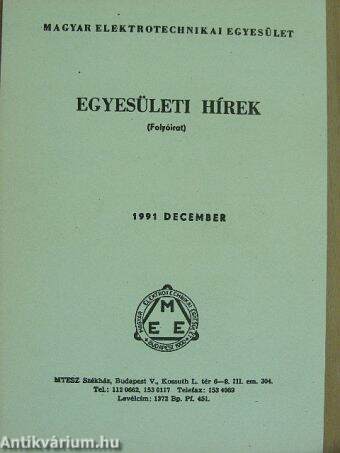 Egyesületi hírek 1991. december