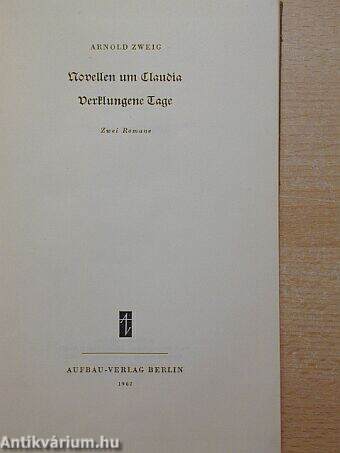 Novellen um Claudia/Verklungene Tage