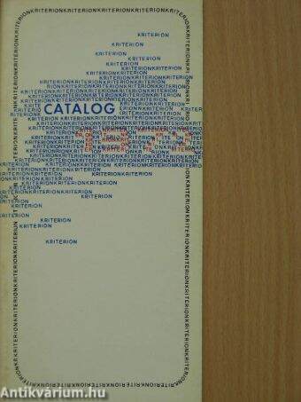 Kriterion katalógus 1972