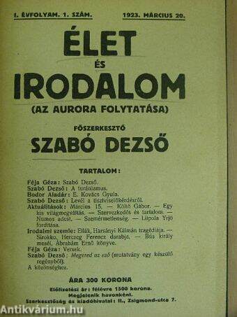 Élet és Irodalom 1923. március 20. + két szám
