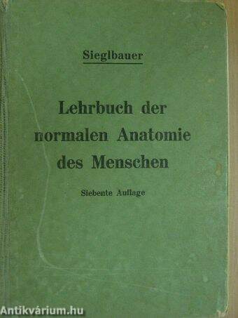 Lehrbuch der Normalen Anatomie des Menschen