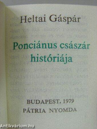 Ponciánus császár históriája (minikönyv)