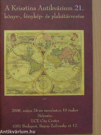 A Krisztina Antikvárium 21. könyv-, fénykép- és plakátárverése