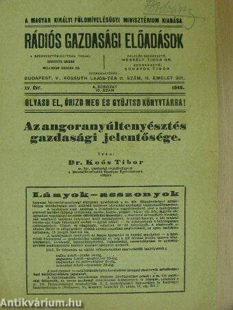 Rádiós Gazdasági Előadások 1942. A/10.