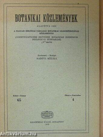 Botanikai közlemények 1979/4.