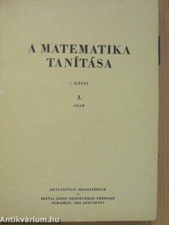 A matematika tanítása 1953-1955. január-december/1956. (nem teljes évfolyam)