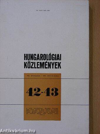 Hungarológiai Közlemények 1980. március-június