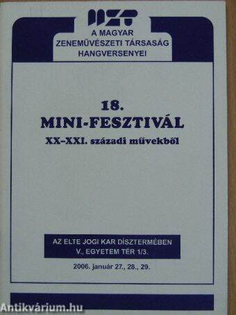 18. Mini-fesztivál XX-XXI. századi művekből