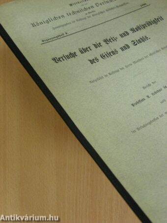 Mittheilungen aus den Königlichen technischen Versuchsanstalten zu Berlin 1890. Ergänzungsheft I. (gótbetűs)