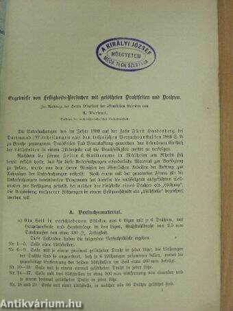 Mittheilungen aus den Königlichen technischen Versuchsanstalten zu Berlin 1888. Ergänzungsheft II. (gótbetűs)