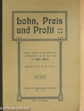 Lohn, Preis und Profit (gótbetűs)