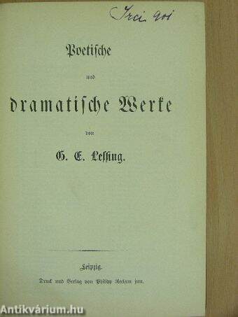 Poetische und dramatische Werke (gótbetűs)