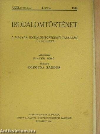 Irodalomtörténet 1942/4.