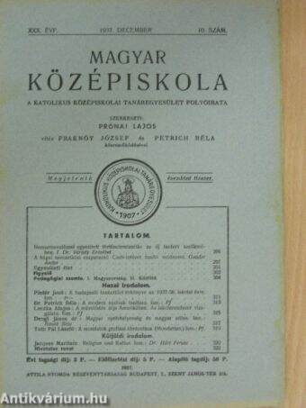 Magyar Középiskola 1937. december