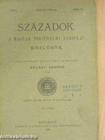 Századok 1890. julius 15.