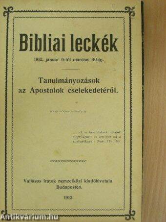 Bibliai leckék 1912-14. január-december