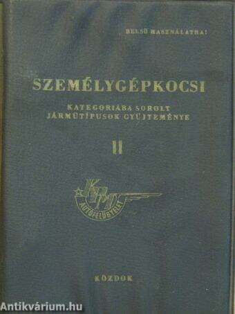 Személygépkocsi kategoriába sorolt járműtípusok gyűjteménye II.