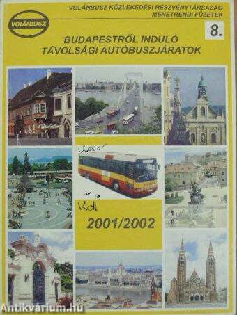 Budapestről induló távolsági autóbuszjáratok 2001/2002