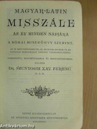 Magyar-Latin misszále