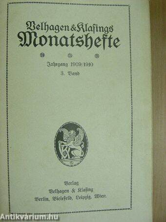 Velhagen & Klasings Monatschefte 1909/1910 III. (gótbetűs)