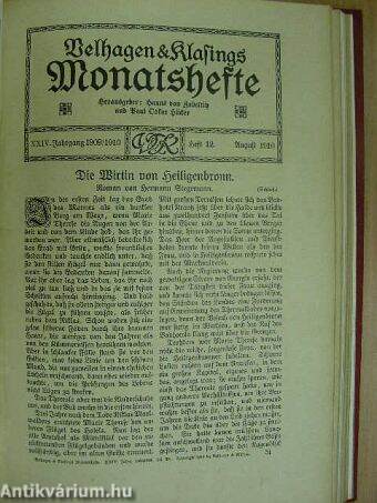 Velhagen & Klasings Monatschefte 1909/1910 III. (gótbetűs)