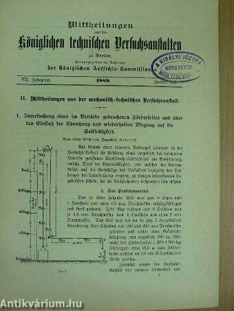 Mittheilungen aus den Königlichen technischen Versuchsanstalten zu Berlin 1889/2. (gótbetűs)