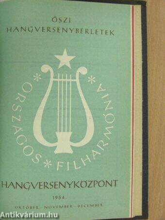 Országos Filharmónia Műsorfüzet 1954. (nem teljes évfolyam)/Magyar zenetörténet/Őszi hangversenybérletek 1954. október-december/Téli hangversenybérletek 1955. január-április (21 db füzet)