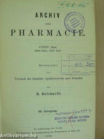 Archiv der Pharmacie 1886