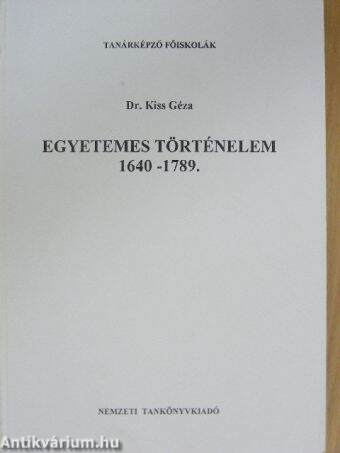 Egyetemes történelem 1640-1789.