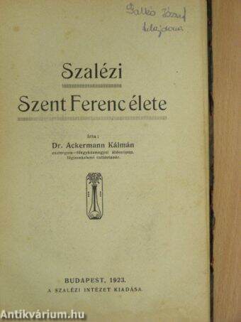 Szalézi Szent Ferenc élete