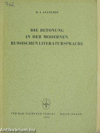 Die Betonung in der modernen russischen Literatursprache