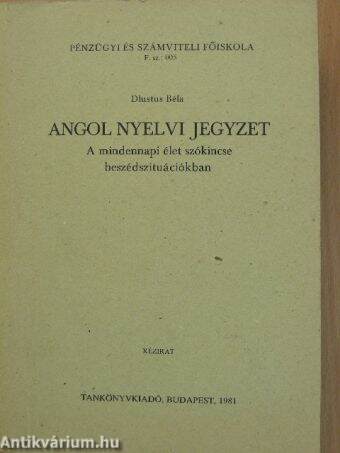 Angol nyelvi jegyzet