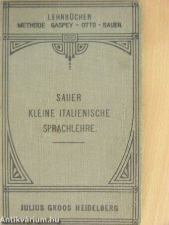 Kleine Italienische Sprachlehre für den Gebrauch in Schulen und zum Selbstunterricht (gótbetűs)