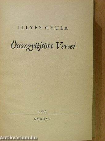 Illyés Gyula Összegyüjtött Versei