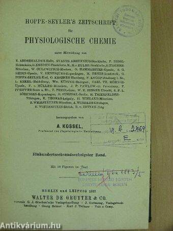 Hoppe-Seyler's Zeitschrift für Physiologische Chemie 1927/1-6