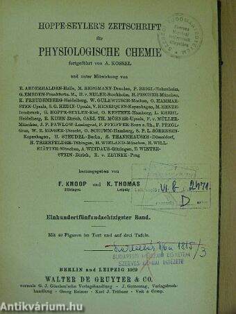 Hoppe-Seyler's Zeitschrift für Physiologische Chemie 1929