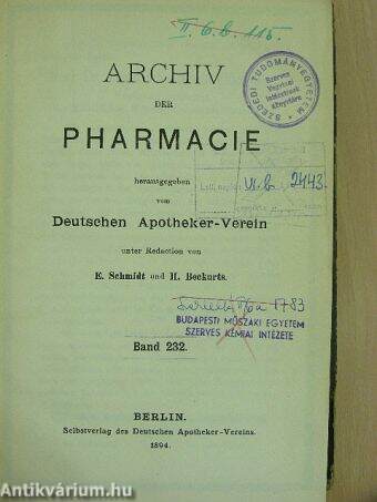 Archiv der Pharmacie 1894