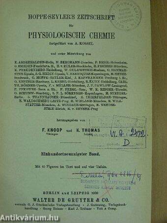 Hoppe-Seyler's Zeitschrift für Physiologische Chemie 1930