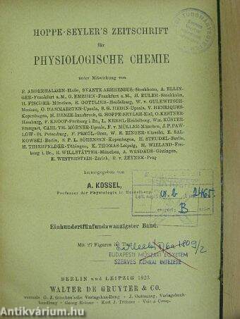 Hoppe-Seyler's Zeitschrift für Physiologische Chemie 1923