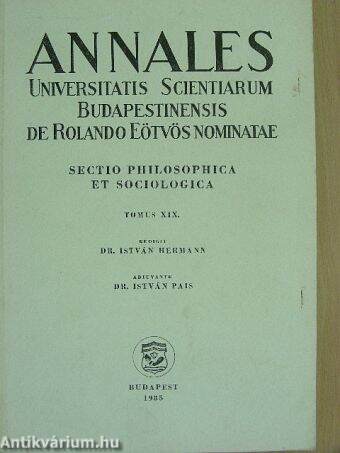 Annales Universitatis Scientiarum Budapestinensis de Rolando Eötvös nominatae XIX.